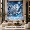Owl Birds (225) Theme Personalized Tapestry Custom Name Text Wall Hanging Tapestry Home Background Decoration