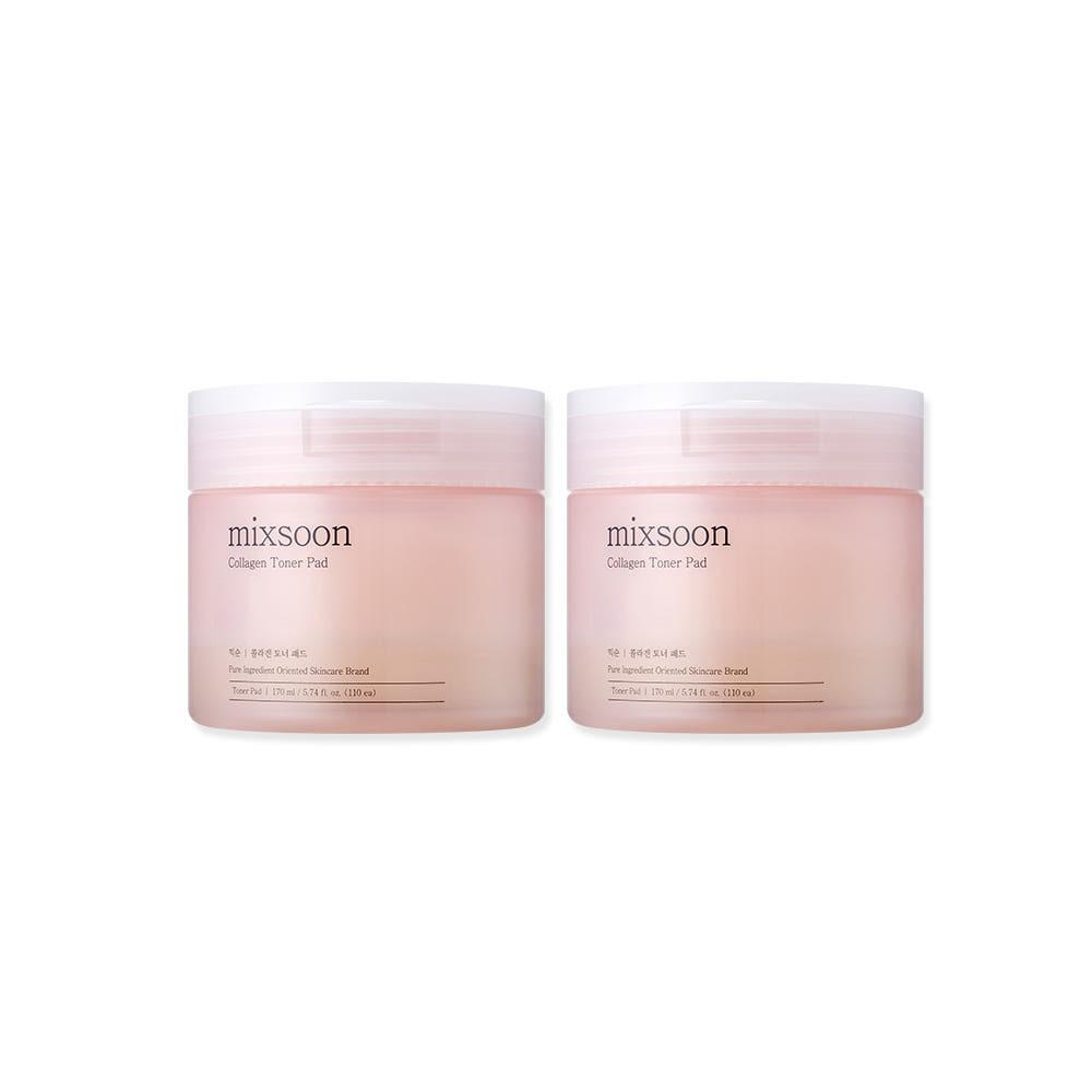 Mixsoon PDRN Collagen Toner Pad 110 Pads x 2 Units (170ml) Firming Elasticity Glow Kit