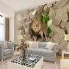 Lion From Stone Wall Mural Background Graphic Wallpaper For Living Room Bedroom 3d Wallpapers