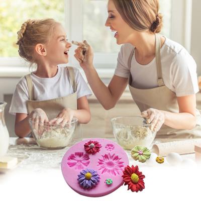 3D Blumen Silikonformen Kuchen Süßigkeiten Schokolade Backform BPA-frei Gebäck Backwerkzeug für Desserts Gelee Pudding