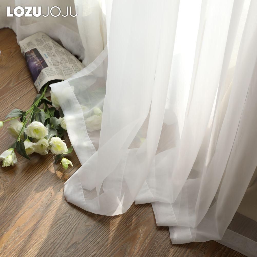 A Set of LOZUJOJU Versatile Curtains Gradient Color Sheer Curtain and Solid Color 80% Blackout  Curtain Set for Window Living Room Bedroom Home Decor