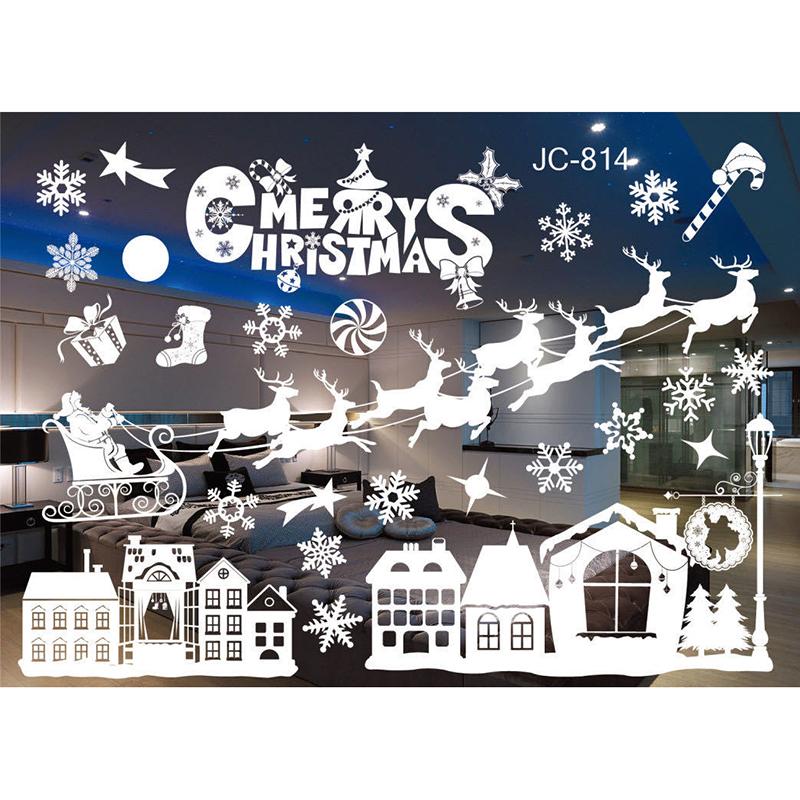 Electrostatic Christmas Window Decal Sticker No Trace Xmas Window Clings Glass Decor No Glue Residue Multi Patterns