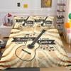 3D Musical Instrument Bedding Down Quilt Pillowcase 2 or 3 Cello or Guitar Printed Microfiber Fabric Single Bed Double Bed Super Soft Bedding