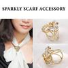 Rhinestone Scarf Ring 3-Ring Scarf Clip Ring Sparkly Elegant Scarf Holder Ring for Women Shawls Neckerchiefs Silk Scarves