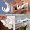 No-Drill Curtain Rod Holders 6pcs White Wall-Mount Brackets for Shower and Bath Curtain Rod Adhesive Supports for Bathroom Window Treatment