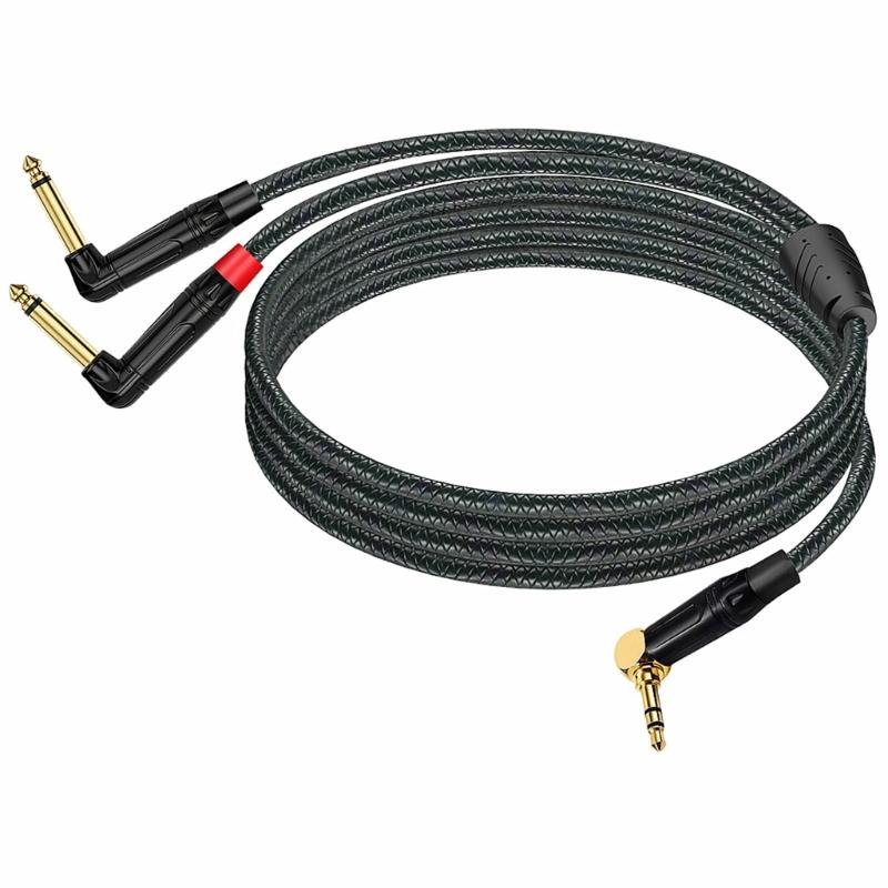 3.5mm To 2x6.35mm Adapter Cable 1/8inch to 1/4in Mono Sound Cable For Sound Recording Professional Applications