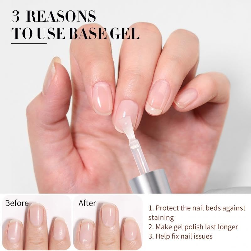 The BORN PRETTY Gel Nail Polish Set includes a base top and This set is and compatible with coat, coat, adhesive. 3-piece wipe-free, long-lasting,