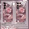 Classic Crystal Rose Phone Case S26 Ultra Case Glass Mobile Phones for Samsung Galaxy S26 S25 S24 S23 S22 FE Ultra Plus