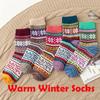 5 Pairs Wool Socks Vintage Winter Warm Wool Socks for Women Soft Cozy Socks Thick Boots Socks for Women