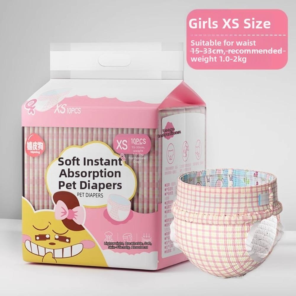 

10PCS Super Absorption Disposable Dog Diapers Leakproof Female Male Pet Nappies Pants Breathable Physiological Puppy Short