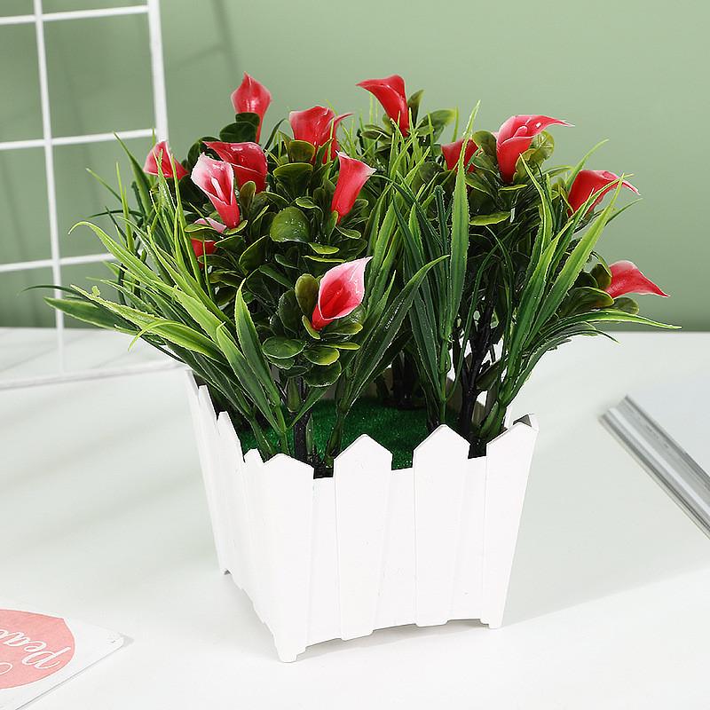 Simulated Chrysanthemum Hydrangea Calla Artificial Flowers Potted Green Plants