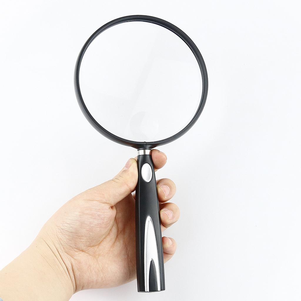 Handheld Magnifying Glass, Large Mirror, 4X High-Definition, Reading Newspapers for The Elderly, Acrylic Lens