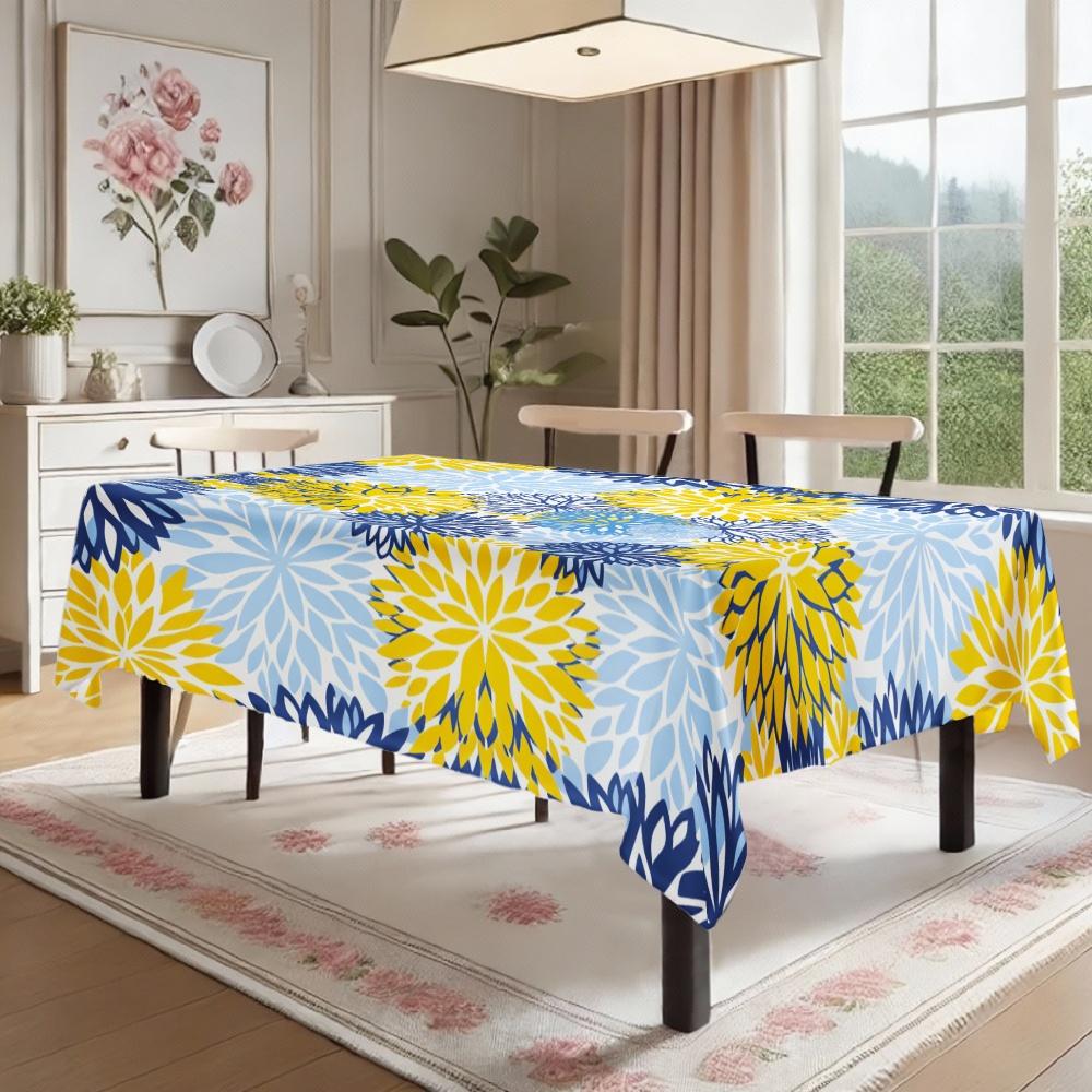 Floral Pattern Rectangle Table Cloth for Table Decor Kitchen Dining Waterproof Reusable Tablecloth for Table Wedding Party