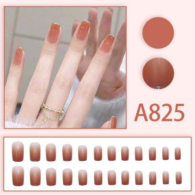 24PCS  Press On Nails Short Square Fake Nails Cute Designs Glossy False Nails Halloween Nails Cute Full Cover Glue On Nails Stick With 2ml Glue