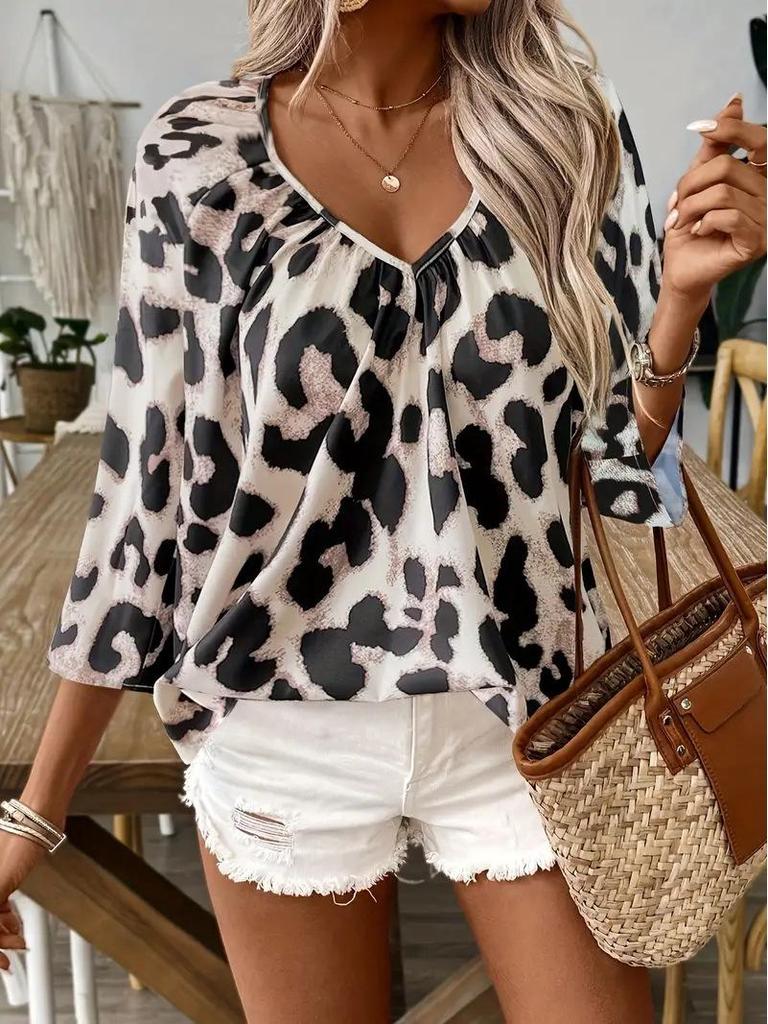 2026 European & American Leopard Print Fashion Women's Shirt