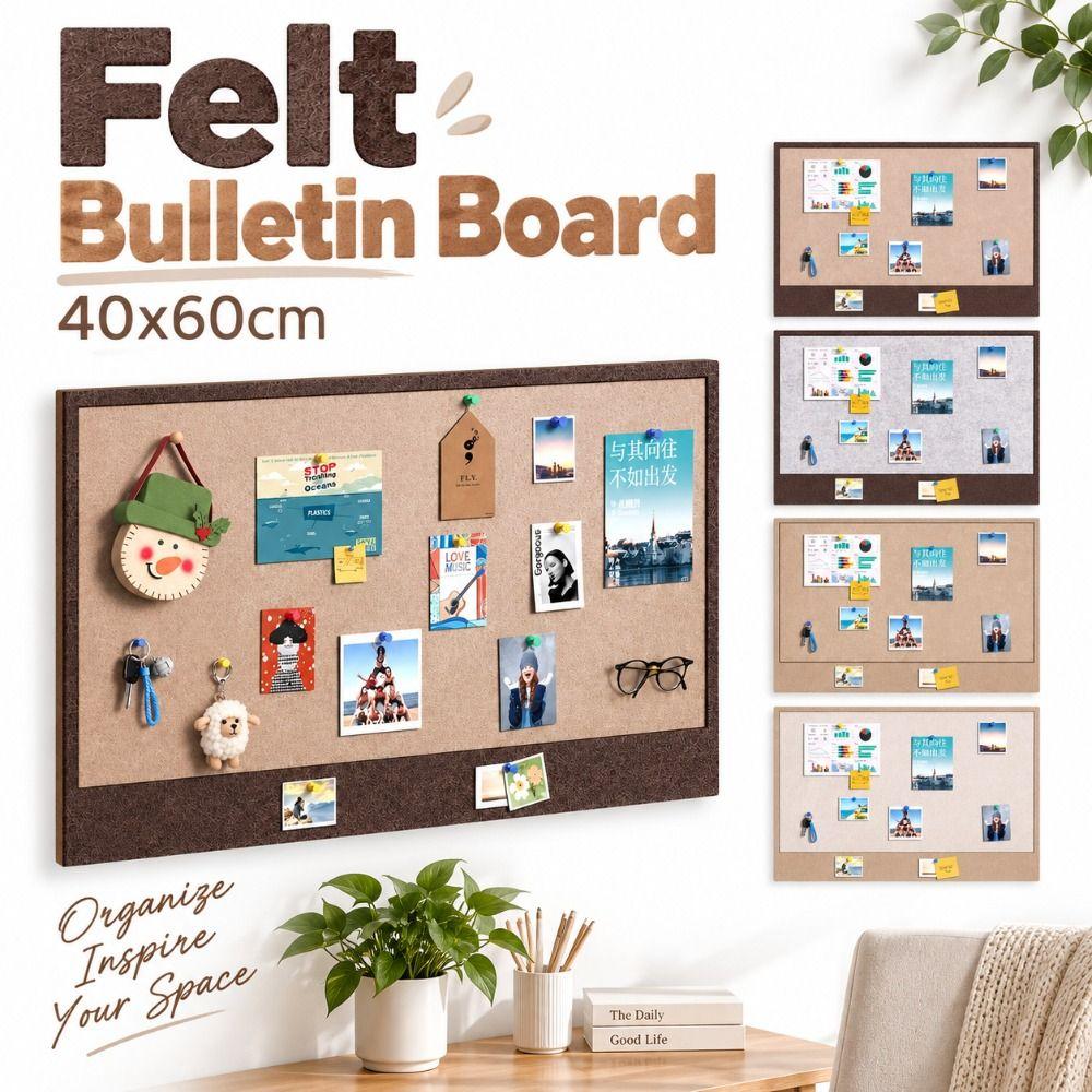 40x60cm Felt Bulletin Board Self Adhesive Cork Bulletin Board New Photo Display Board  Home Office