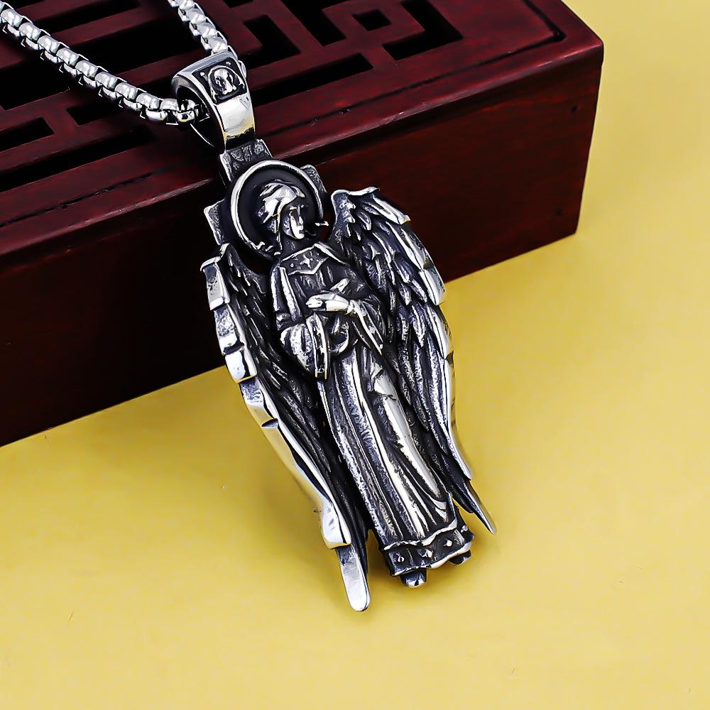Retro Titanium Steel Cross Pendant Necklace - Men's Hip Hop Style Jewelry