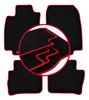 Velour Floor Mats with Red Edge For: Nissan Tiida C11 Hatchback, Sedan (2004-2012)