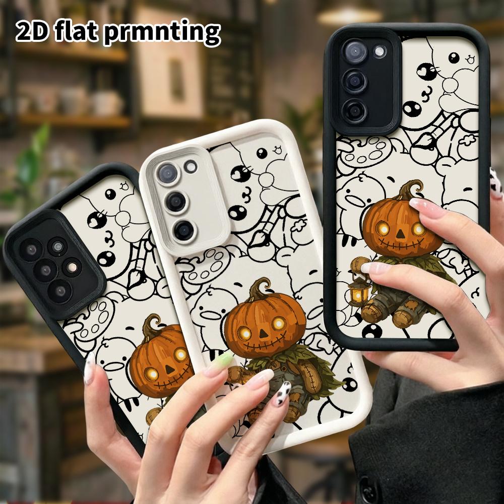 Phone case: 2D flat, suitable for Samsung Galaxy A34 A35 M05 M06 S20 S22 S21 FE Plus 5G protective case, pumpkin doll, perfect Christmas and Halloween