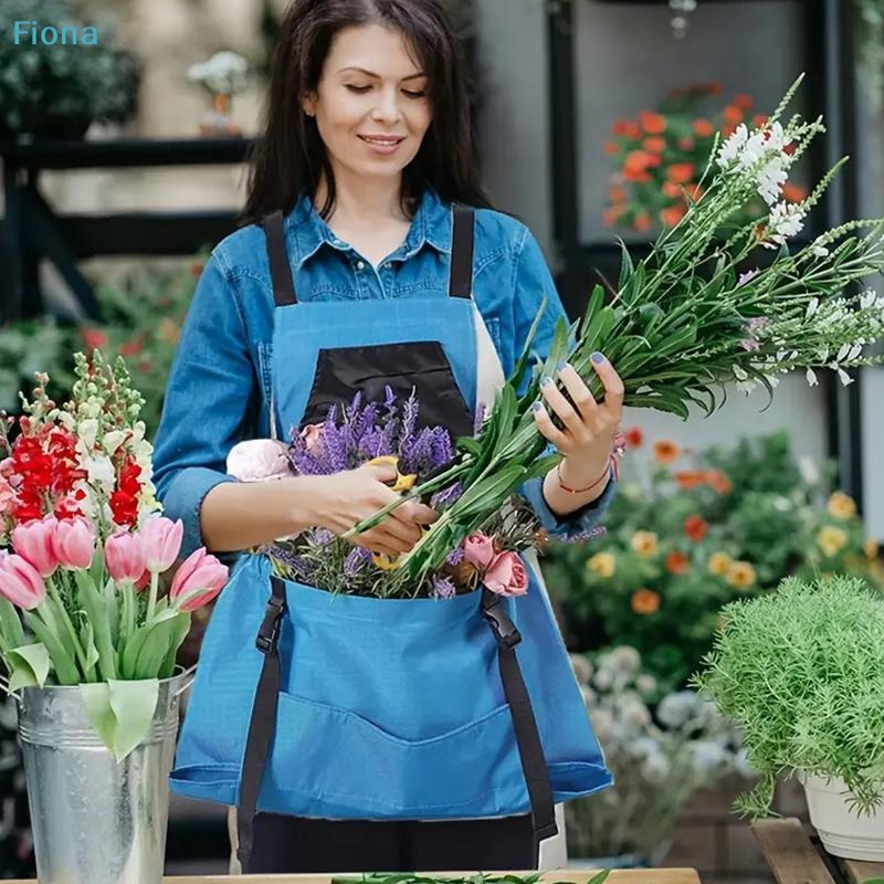 Garten-Ernte-Schürze mit großen Taschen, Verstellbare Gartenschürze zum Obst- und Gemüsepflücken