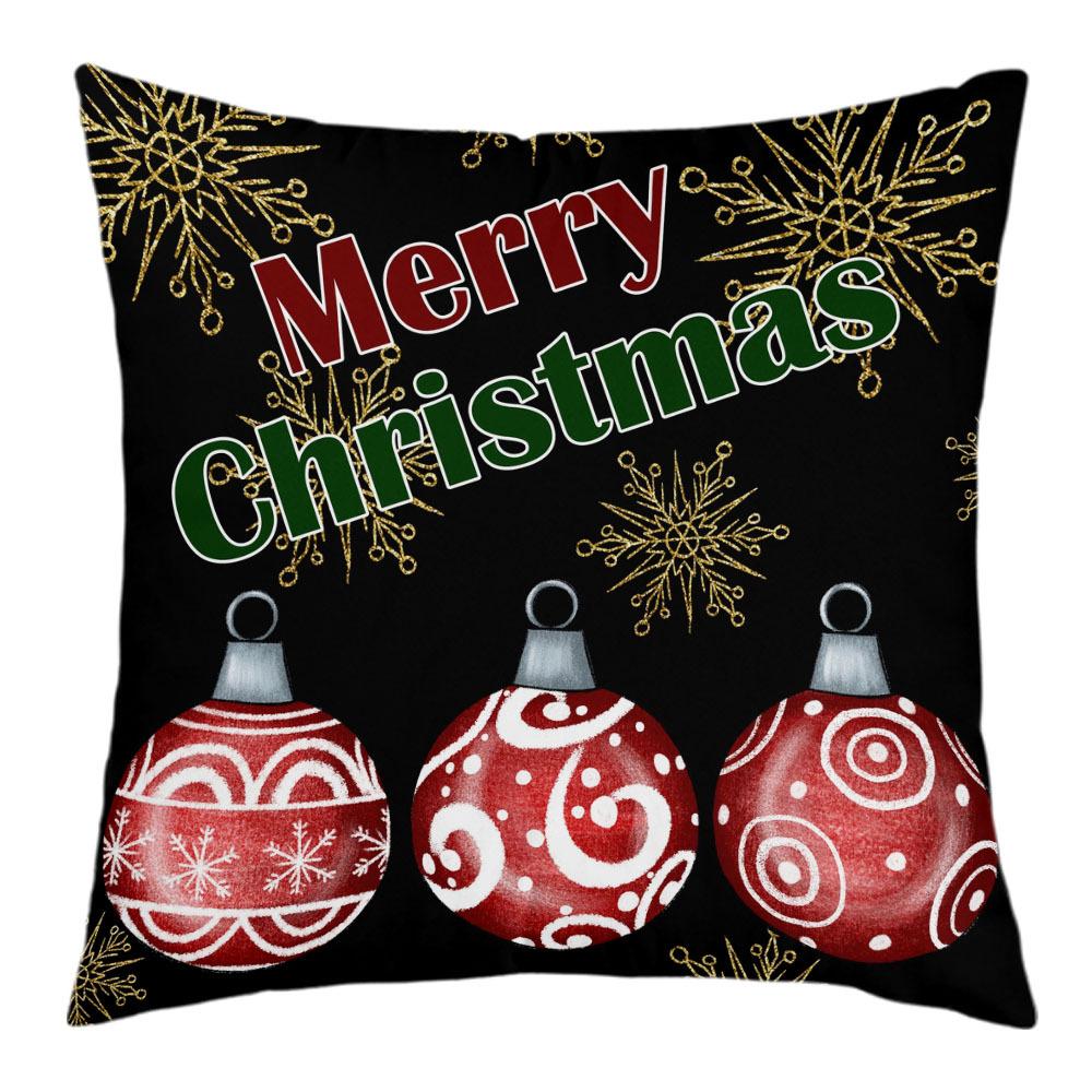 New Christmas Short Plush Pillow Cover Peach Skin Digital Printing Cushion Cover Christmas Snowman Pattern