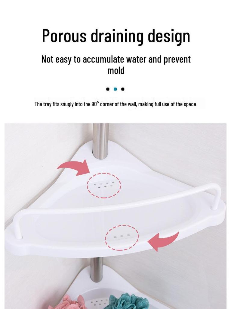 Punch-Free Corner Bathroom Storage Tower: Multi-Functional Floor-to-Ceiling Organizer
