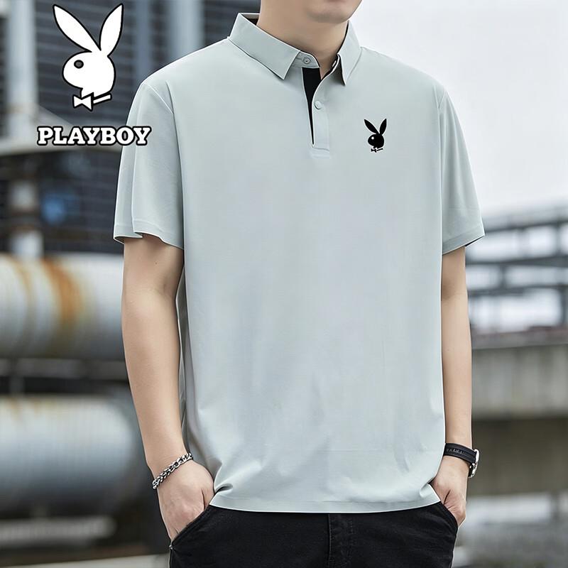 PLAYBOY Men's Summer Breathable Short Sleeve T-Shirt