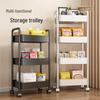 YOUQIN 3-Tier White Kitchen Storage Rolling Cart