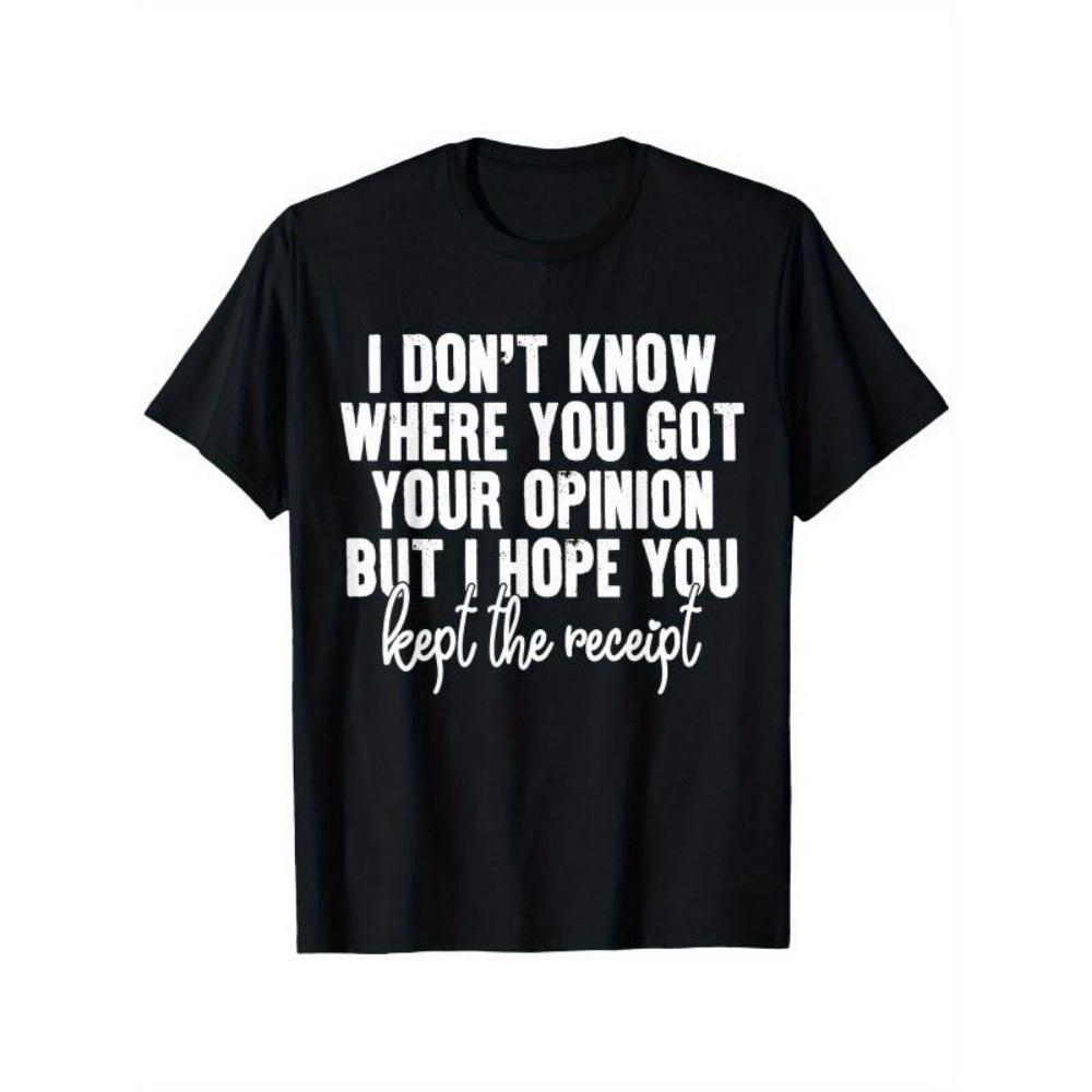 

European Sizes Loose Fit Casual Tee with White Text Print On Black Shirt Men s Funny Sarcastic Saying T-Shirt - for Year-Round Wear & Social Outfits S чёрный