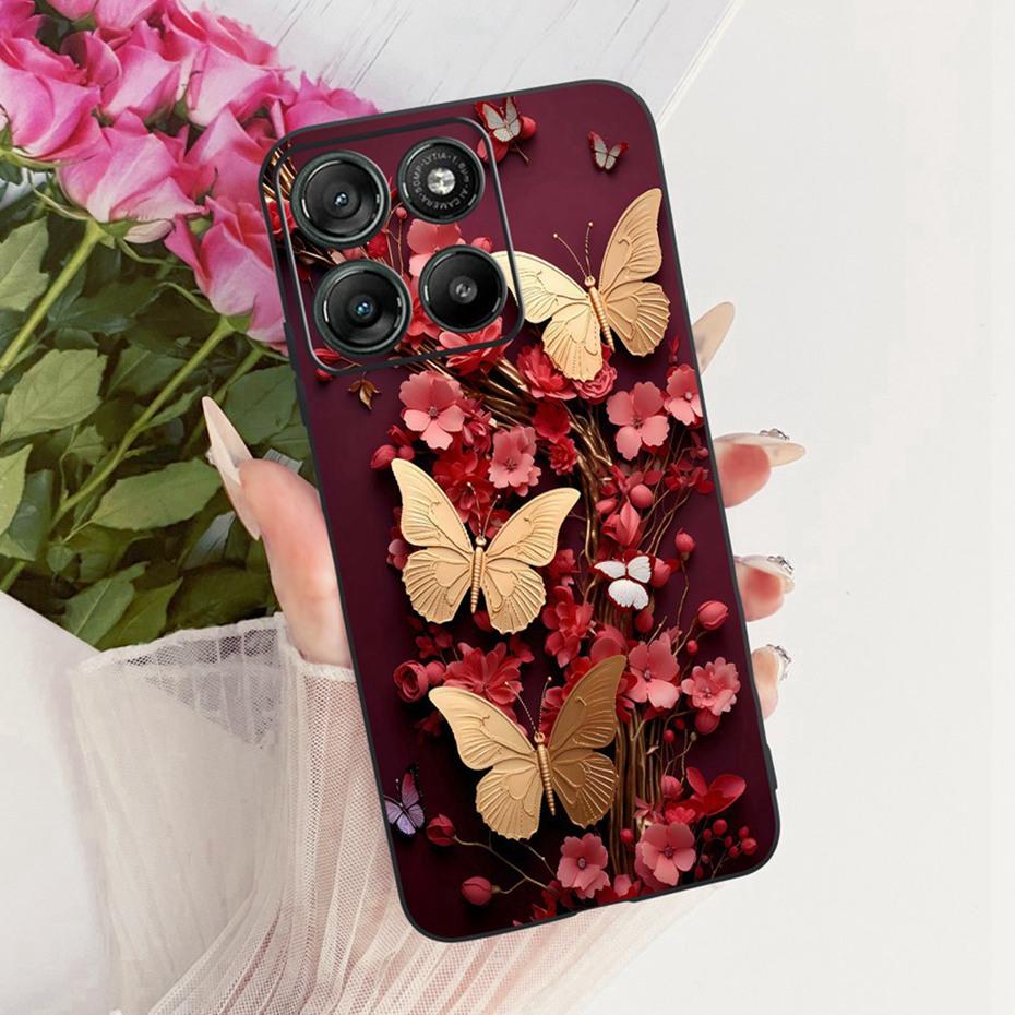 Modne etui na telefon z literami dla Motorola Moto G77 G67 Tylna osłona dla MOTO G67 G77 5G Miękkie czarne silikonowe etui