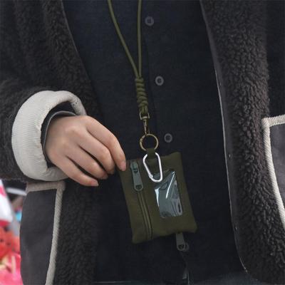 Oxford Cloth Hanging Neck Wallet Multifunctional Small Storage Bag  Zipper Bag