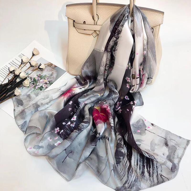 SIYUTANG Chinese Style Versatile Long Silk Scarf