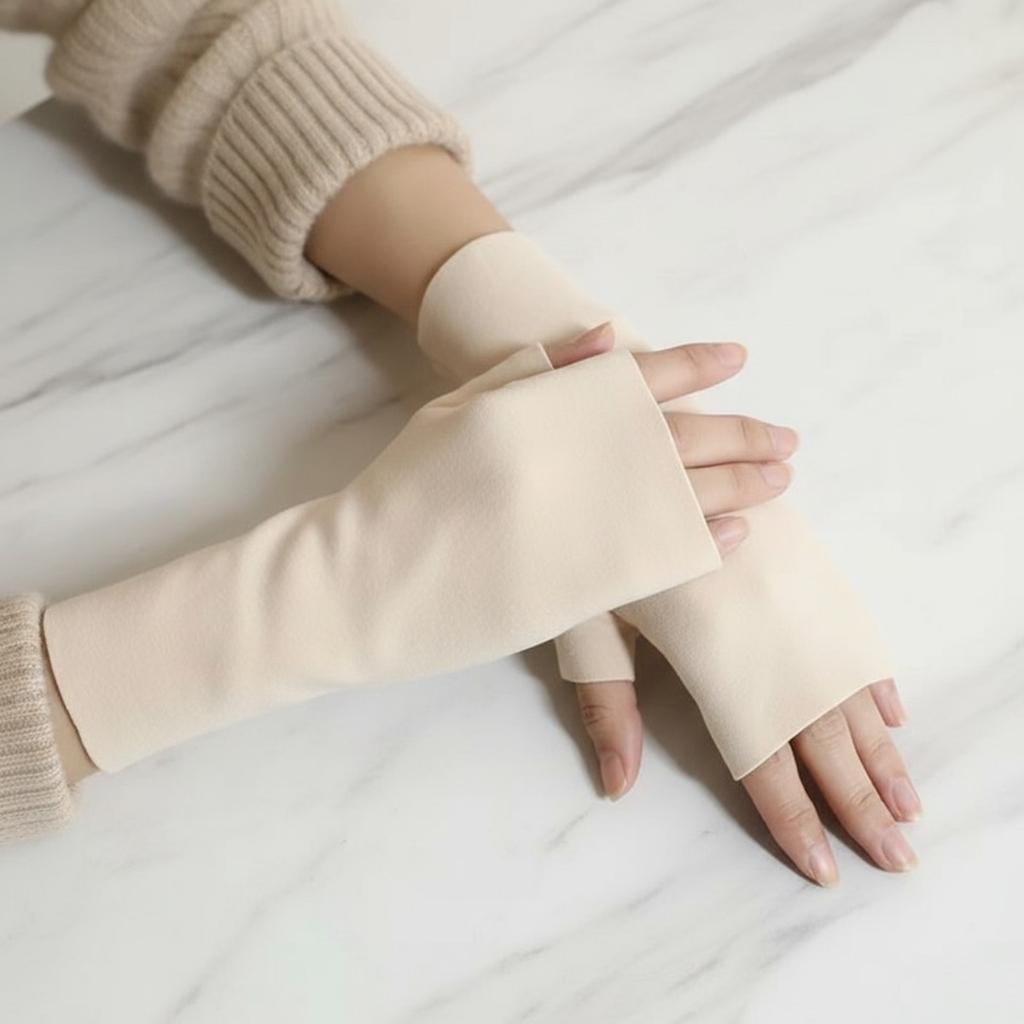 De Rong, Half Fingered Gloves, Warm, Student, Writing, Touchscreen, Gloves, Self Heating, Office, Typing, Fingerless Gloves