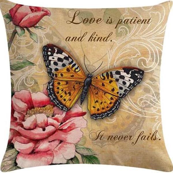 American Retro Printed Linen Pillowcase Living Room Sofa Office Pillow Car Cushion Cover