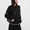"Free To Go" Winter Lazy Round Neck Contrast Edge Sweater & Skirt Set