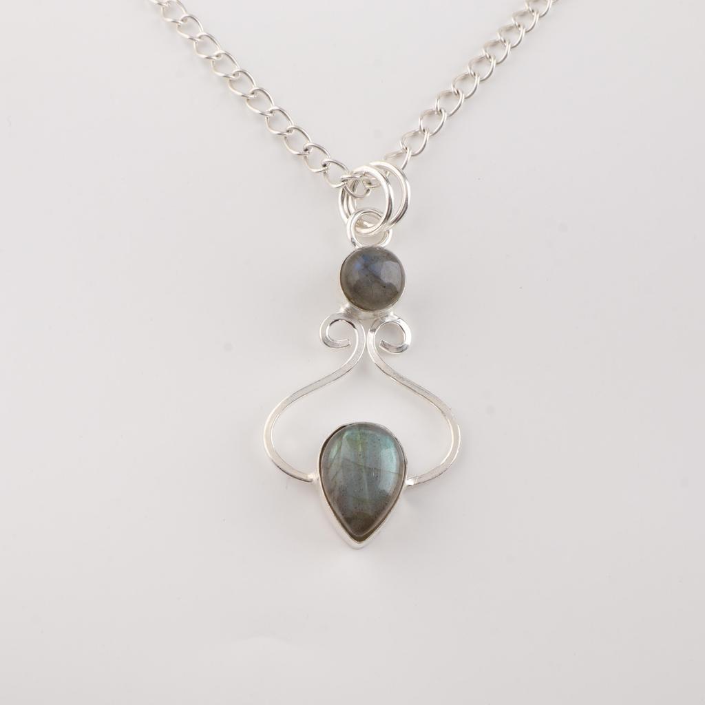 Labradorite Gemstone 925 Sterling Silver Designer Pretty Pendant 1.60" For Mother PP-13-34