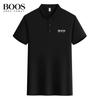 2025 Summer New Letter Embroidered Business Casual Solid Color Polo Shirt Couple Polo Shirt