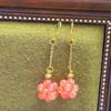 High-End Natural Southern Red Agate Gold-Plated Earrings with Purple Phantom Grape Cluster Design