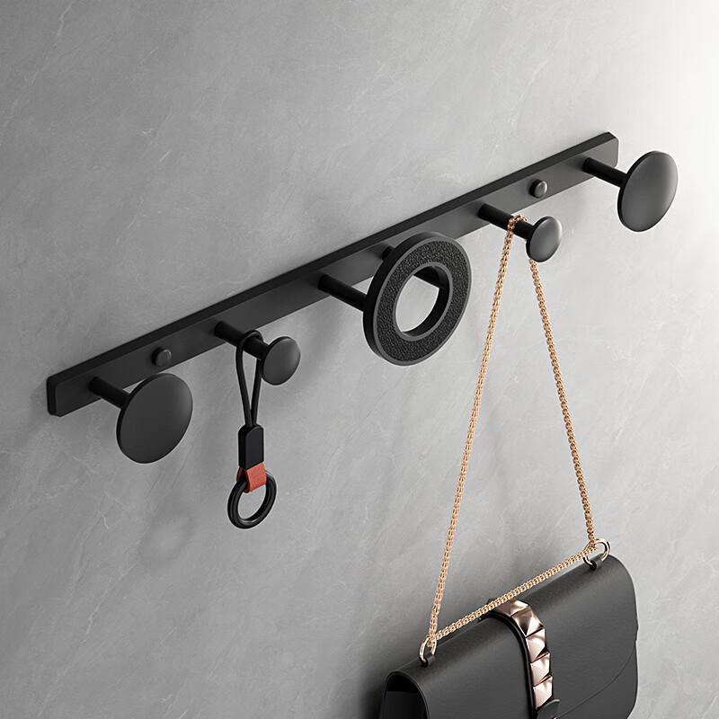 Wall-Mounted No-Punch Clothes Rack and Hooks for Bathroom, Entryway, Bedroom