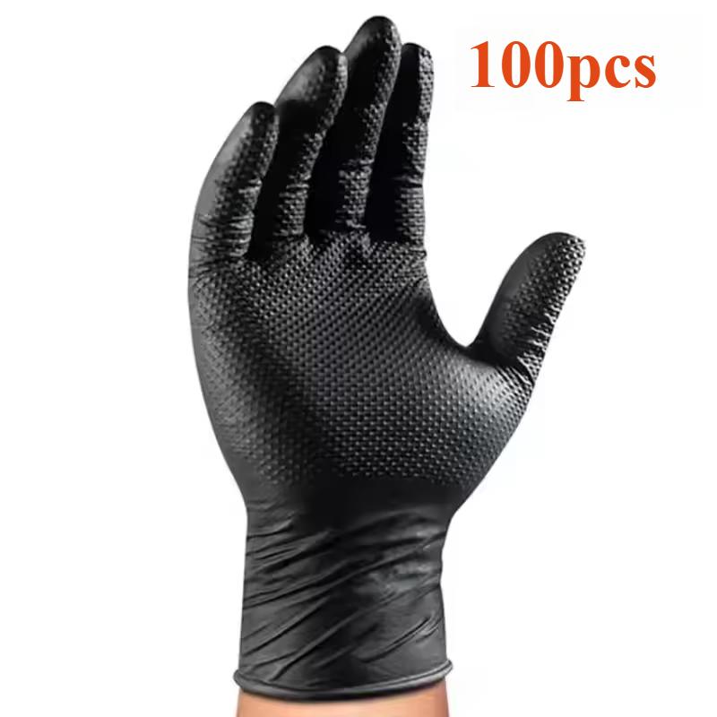 

Сверхпрочные черные оранжевые нитриловые перчатки 8 мил промышленные одноразовые перчатки с ромбовидным текстурированным захватом для безопасности механика и рабочих перчаток M-100PCS чёрный