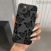 Black Butterfly Pattern Phone Case For iPhone 16 15 14 13 12 11 Pro Max Mini 7 8 Plus XS XR X Shockproof Silicone Soft Cover