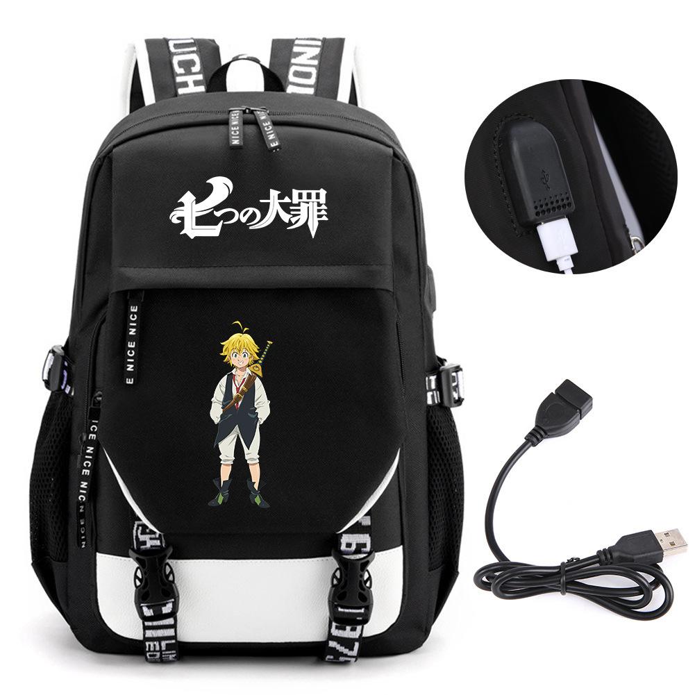 Animation Seven Deadly Sins Backpack Casual Backpack Student School Bag Men'S And Women'S Printed Computer Bag Travel Bag