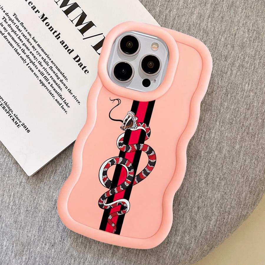 Soft Phone Cover Case for iPhone 17 Air XR 13 14 8 11 12 15 Plus 16 Pro Max Classic Street Snake Line