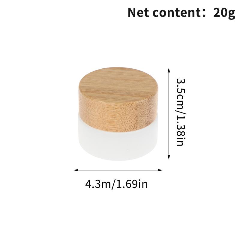 Mini Glass Jar Cosmetics Subpackage Filling Wood Cap Bottle Face Cream Lipstick Storage Container Frosting Refillable 5G-200G