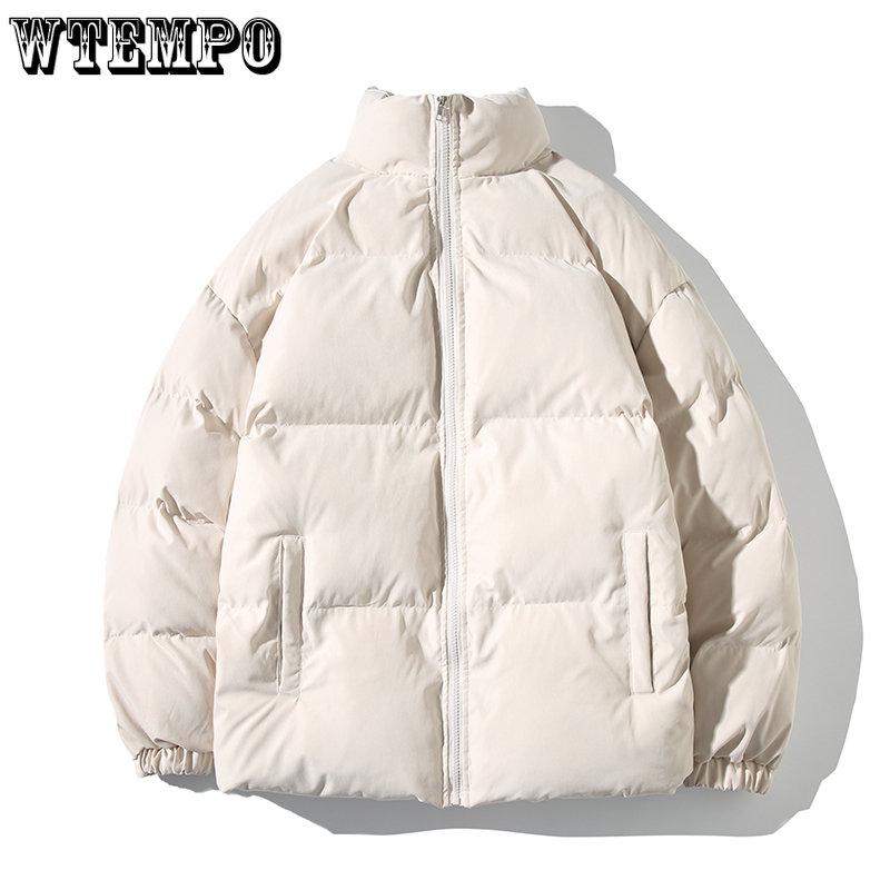 Streetwear Oversize Stojací límec Teplá dámská zimní bunda Jednobarevná Parka Módní Ležérní zimní kabáty