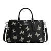 Georgia Satchel 34 Zipper Closure Bow Print Coated Canvas Shoulder Tote Bag Large Women Handbags Black Multicolor CAA76-SVA47