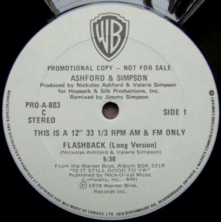 

12inch Record ASHFORD SIMPSON Flashback PROA803 Warner Bros. Re 1978 Canada SoulFunk Used