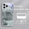 Akvarel Natte Tåge Sort til Iphone 14 13 12 11 Pro Max X XS XR 7 8 Plus 2020 SE Sort Metalbelagt Hærdet Glas Telefon Cover