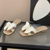 Mode 2025 Neue Schleifen-Slipper Damen Sommerbekleidung Neue Modische Süße Mädchen Flache Sohle Rutschfest Feenhafter Stil Wort Cool Slipper Damen