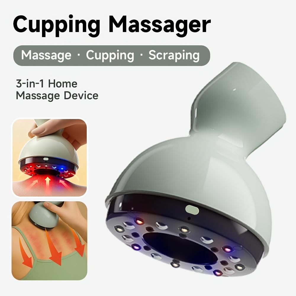 USB Rechargeable 9-Level Adjustable Cupping Massager Home Use Electric Cupping and Gua Sha Tool Full Body Vacuum Cupping Device зелёный